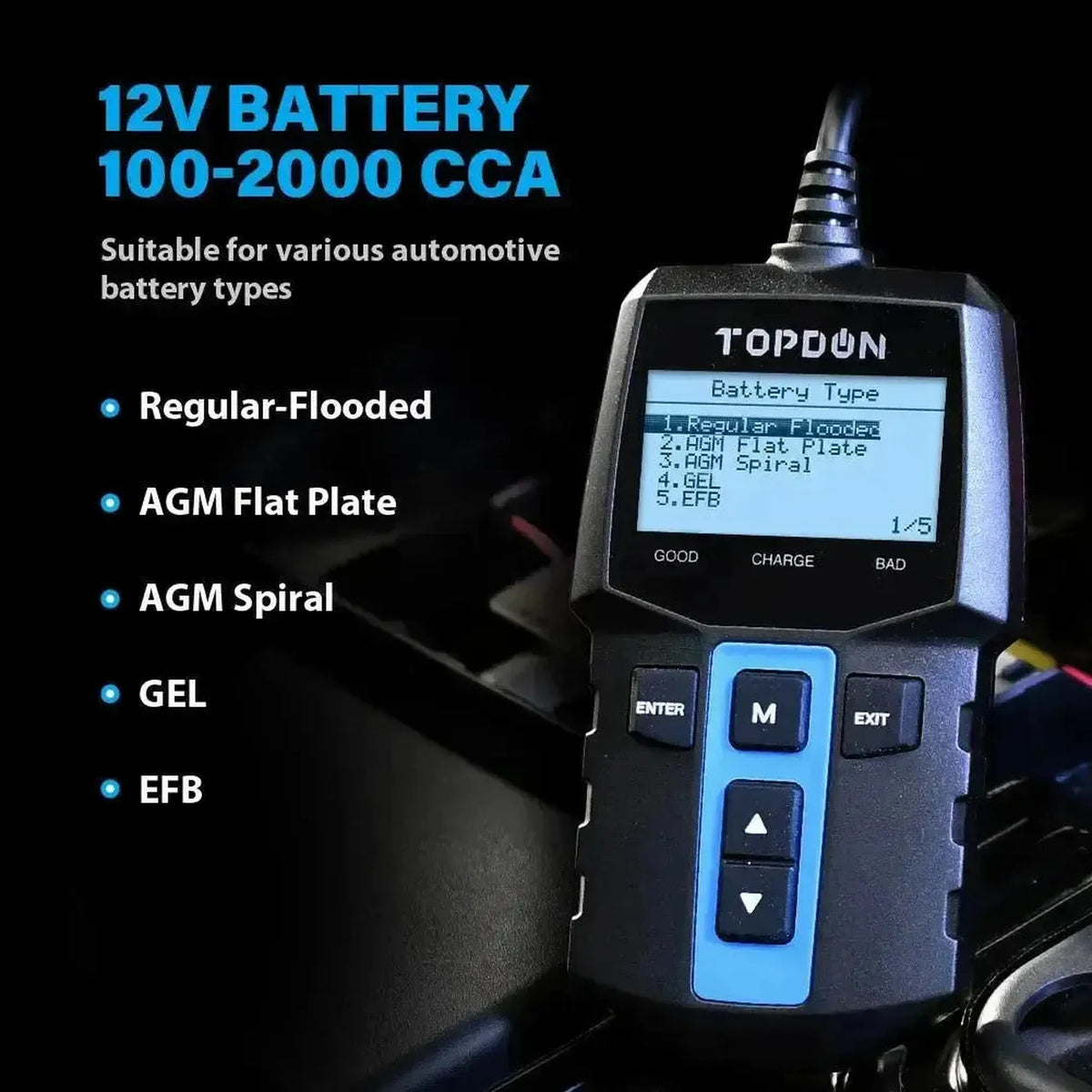 Topdon BT100 | Tester akumulátoru