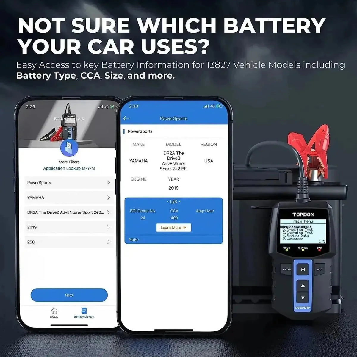 Topdon BT100W | Tester akumulátoru
